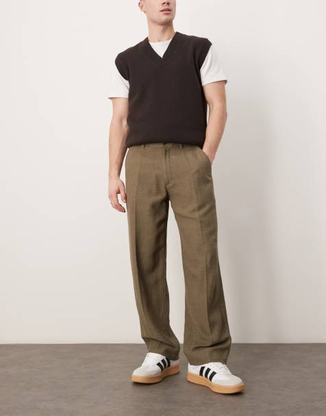 Abercrombie & Fitch Sloane tailored baggy pants in green - view 1