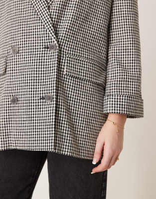 Abercrombie & Fitch Slouchy Double Breasted Blazer In Multi