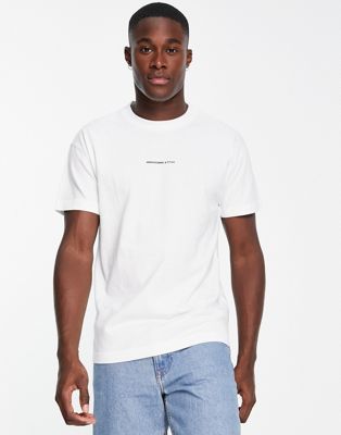 Abercrombie & Fitch small scale proud logo t-shirt in white