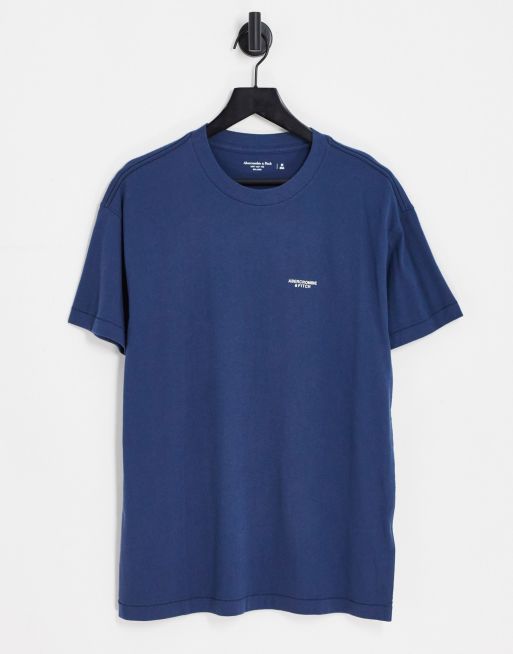 Abercrombie & Fitch smallscale logo T-shirt in blue | ASOS