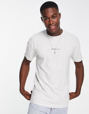 Abercrombie & Fitch small scale logo t-shirt in heather grey - ASOS Price Checker