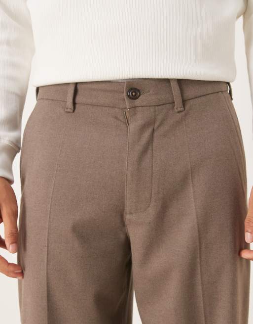 Abercrombie & Fitch smart baggy pants in brown, 4 of 5