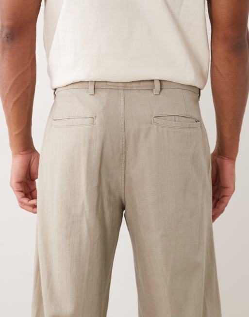 Abercrombie & Fitch smart baggy pull on pants in green, 4 of 5