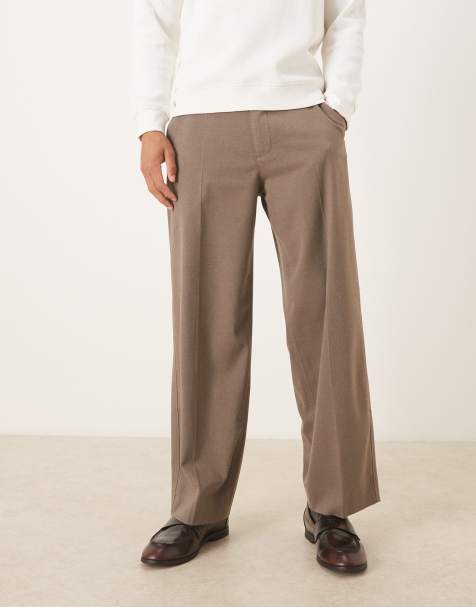 Abercrombie & Fitch smart baggy trouser in brown - view 1