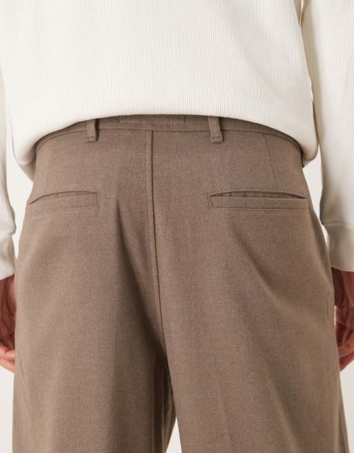 Abercrombie & Fitch smart baggy trouser in brown, 5 of 5