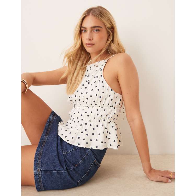 Abercrombie&amp;Fitch - ほぼ新品　Abercrombie&amp;Fitch トップス ボーダー Women's Ribbed Button-Through Top | Women's Tops