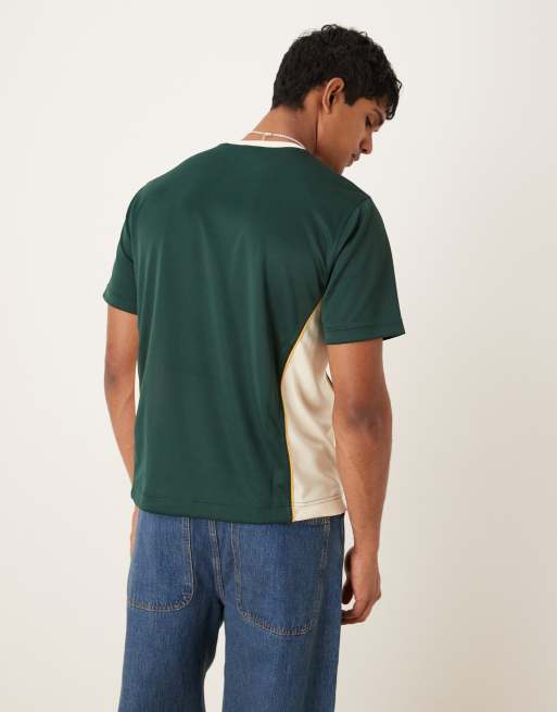 Abercrombie & Fitch soccer graphic jersey t-shirt in green | ASOS