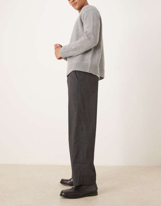 Abercrombie & Fitch soft-touch smart baggy pants in black, 3 of 5