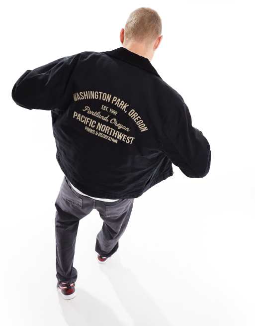 Abercrombie & Fitch - Sort arbejdsjakke med broderi