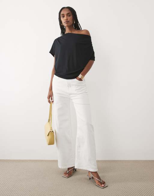 Abercrombie & Fitch - Sort asymmetrisk tætsiddende oneshoulder-top, 3 af 4