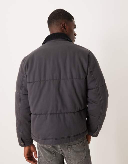 Abercrombie & Fitch - Sort dynejakke i vasket twill, 3 af 5