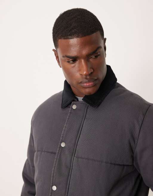 Abercrombie & Fitch - Sort dynejakke i vasket twill, 5 af 5