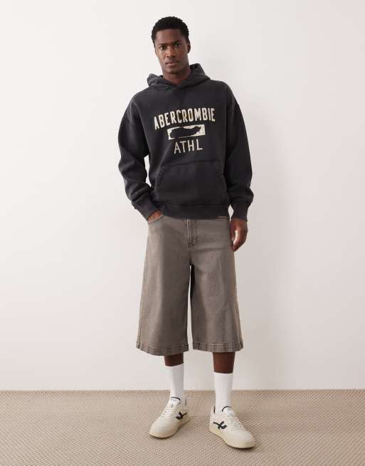 Abercrombie & Fitch - Sort hættetrøje med påsyet logo, 2 af 5