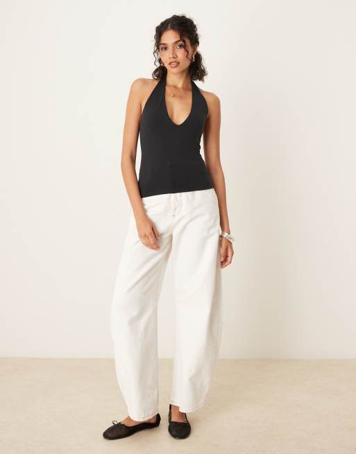 Abercrombie & Fitch - Sort sømløs top med halterneck, 4 af 4