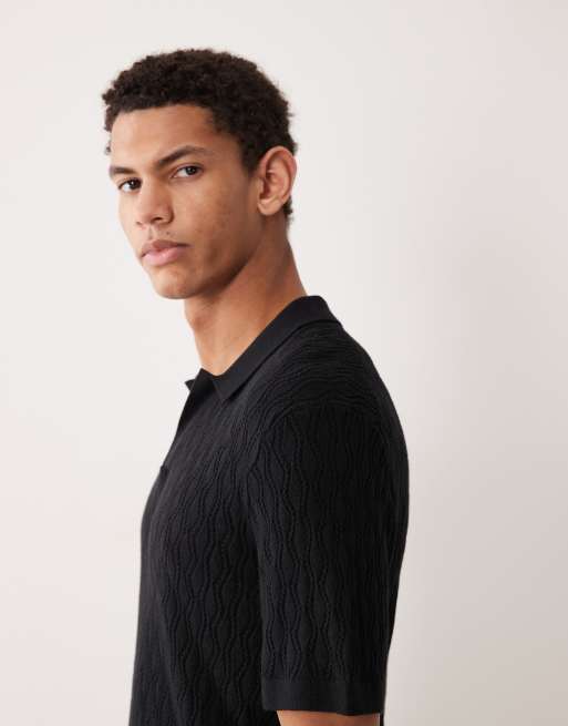 Abercrombie & Fitch - Sort strikket polo med korte ærmer, 4 af 5