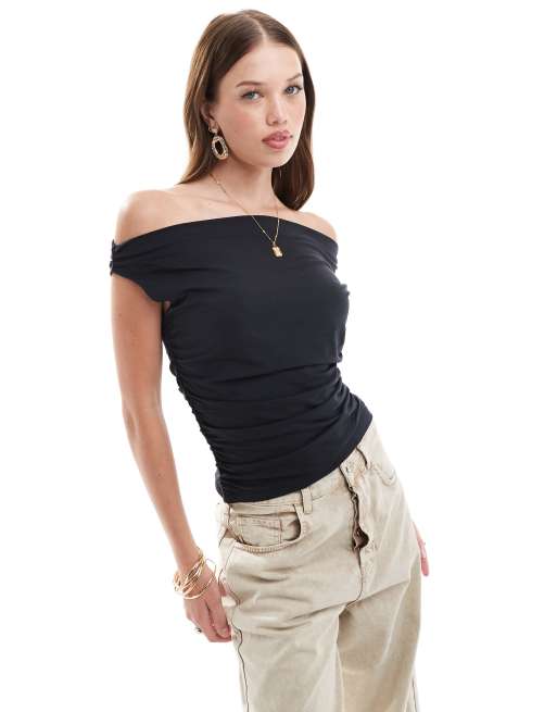 Abercrombie & Fitch - Sort top med rynker