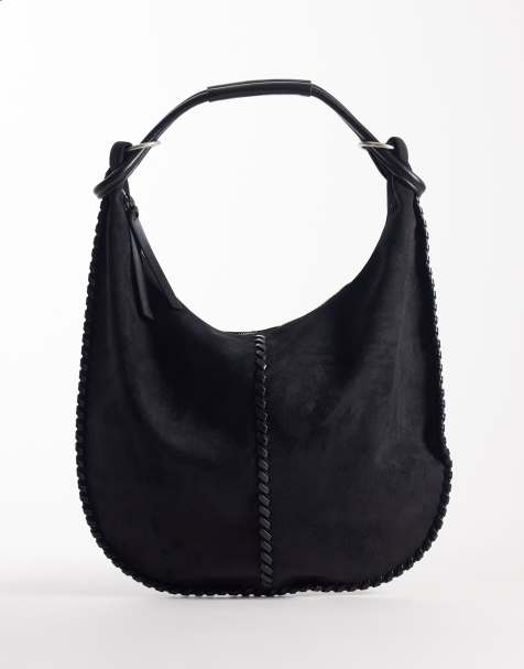 Abercrombie & Fitch - Sort totebag i imiteret ruskind med kastesting - view 1