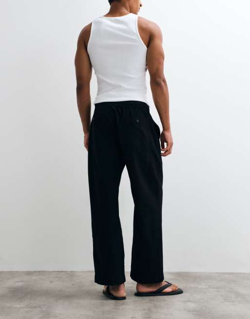 Abercrombie & Fitch - Sorte posede bukser i seersucker, 5 af 5