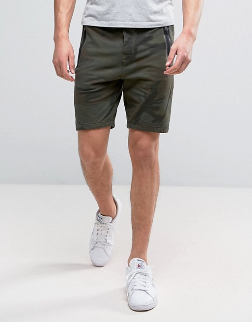 Abercrombie & Fitch Sports Shorts Stretch in Olive Camo | ASOS