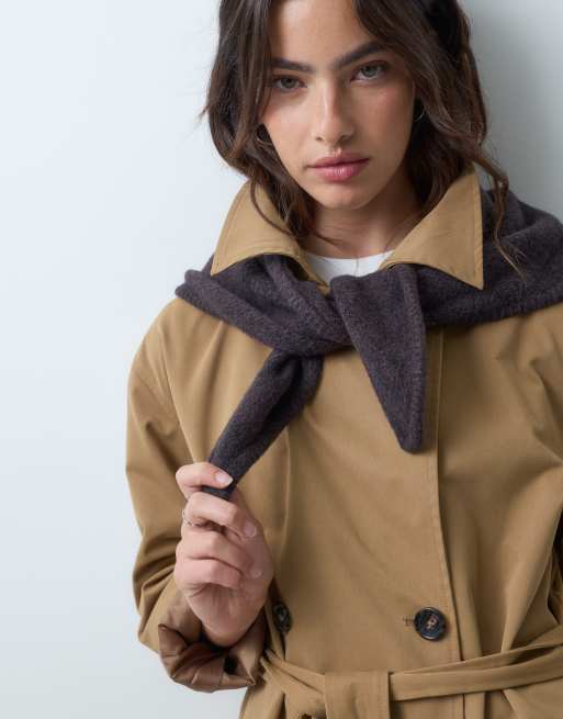 Abercrombie & Fitch stickad halsduk i mörkbrun, 3 av 4