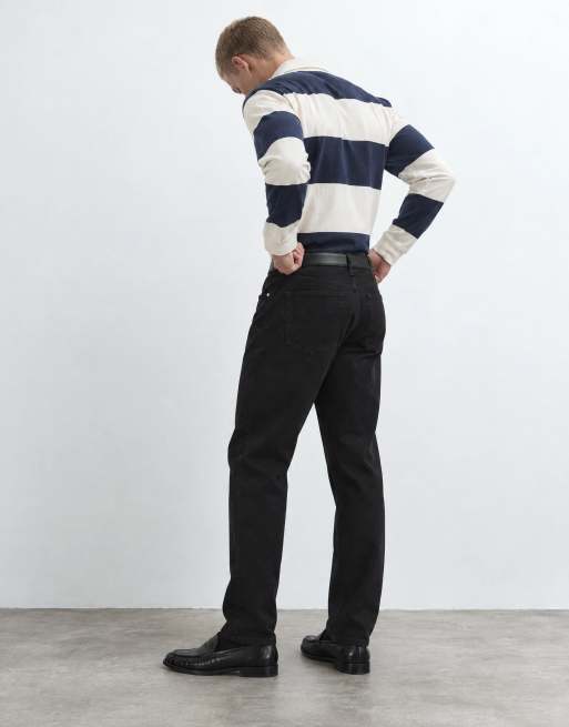 Abercrombie & Fitch straight fit jeans in black, 8 of 11