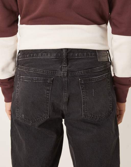 Abercrombie & Fitch straight leg jeans in black, 4 of 5
