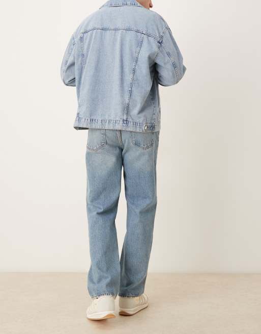 Abercrombie & Fitch straight leg jeans in light blue wash, 2 of 5