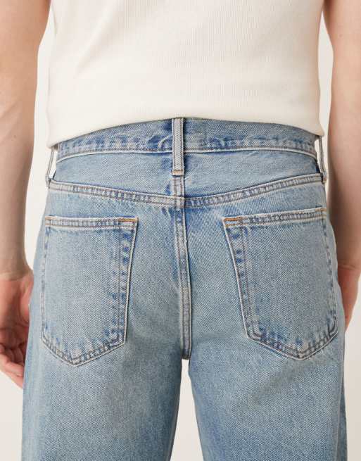 Abercrombie & Fitch straight leg jeans in light blue wash, 5 of 5