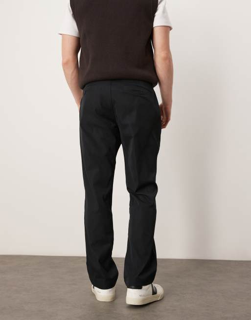 Abercrombie & Fitch straight let athletic trouser in black, 3 of 5