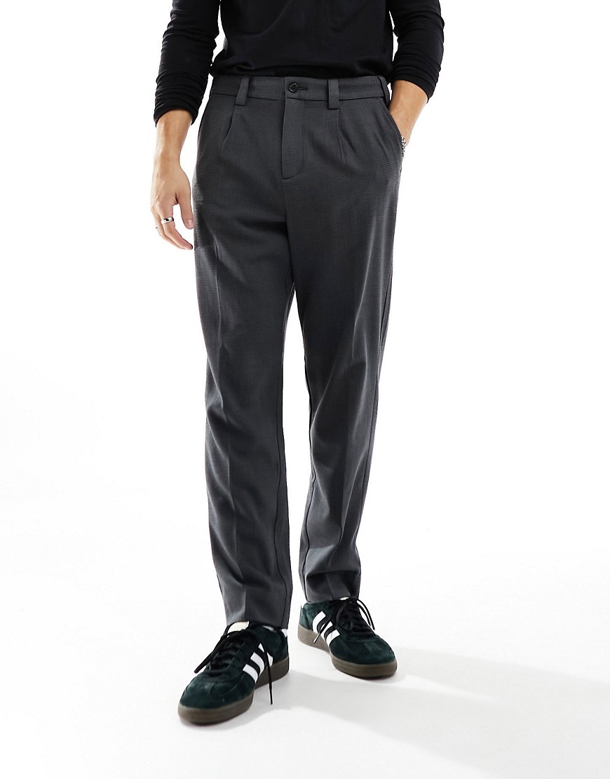 Abercrombie & Fitch straight tailored trousers in charcoal grey