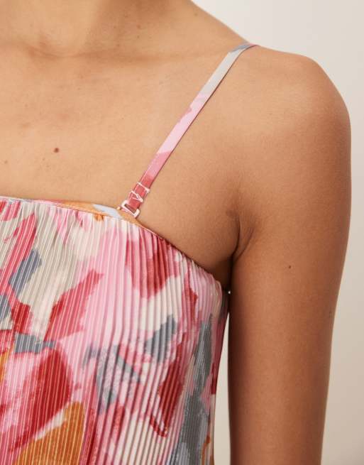 strapless open back dress Pleated Bustier Midi Dress main image 0