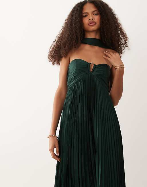 abercrombie strapless dress Women's The A&F Giselle Scarf Babydoll Maxi blend fabric A&F Giselle Strapless Drop-Waist Gown