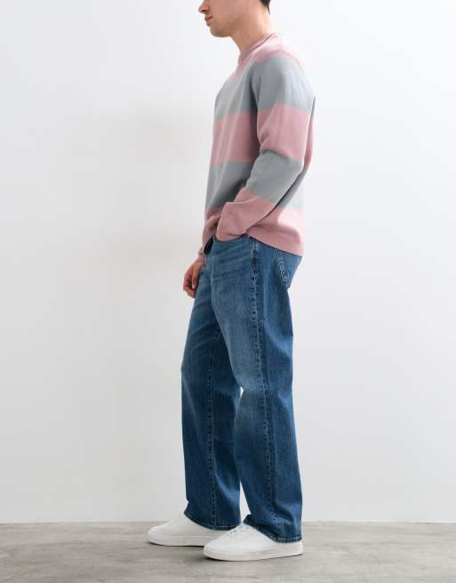 Abercrombie & Fitch Stretch-Jeans mit geradem Schnitt in mittlerer blauer Waschung, 2 von 5