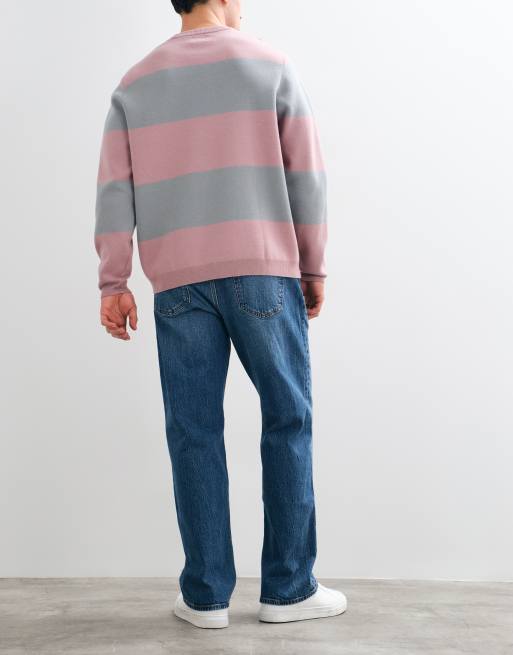 Abercrombie & Fitch Stretch-Jeans mit geradem Schnitt in mittlerer blauer Waschung, 3 von 5