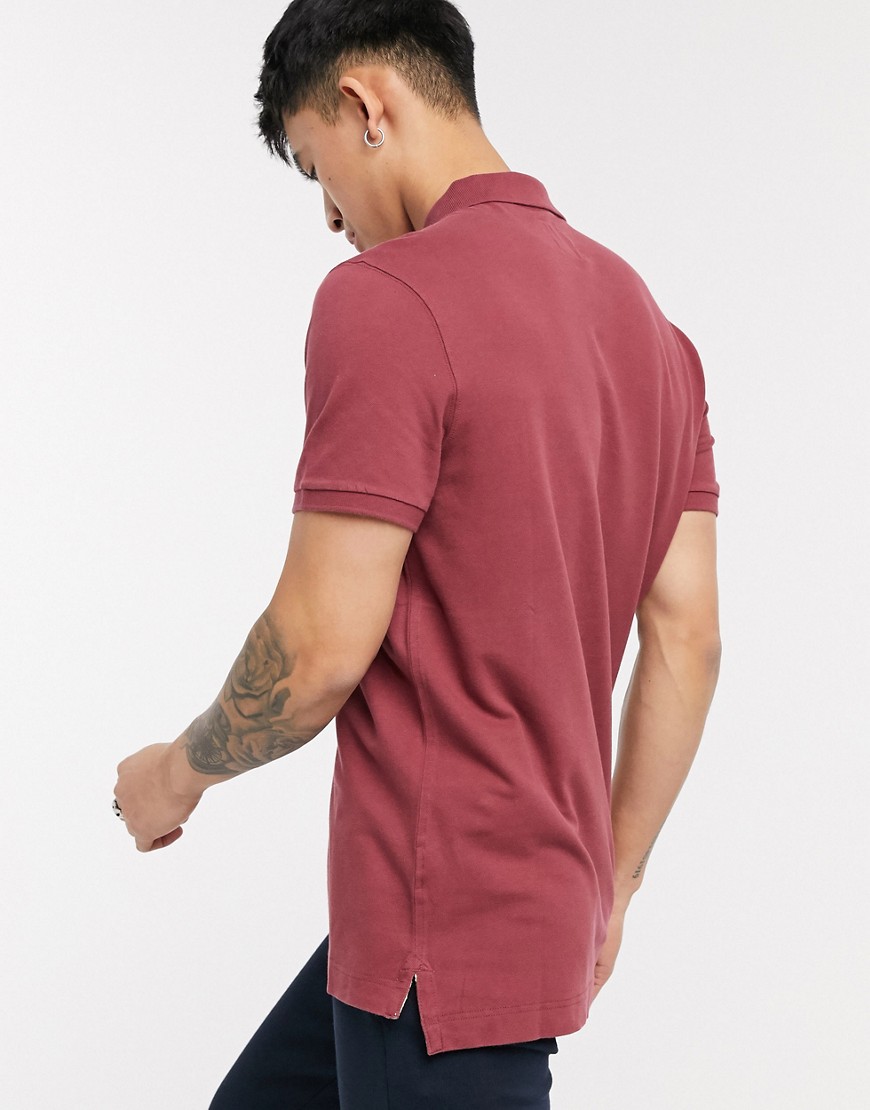 Abercrombie & Fitch - Stretch poloshirt met logo-Rood