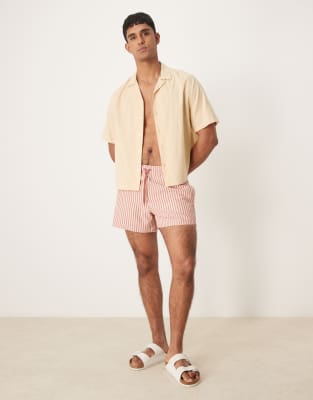 Abercrombie & Fitch Stretch Swim Shorts In Red