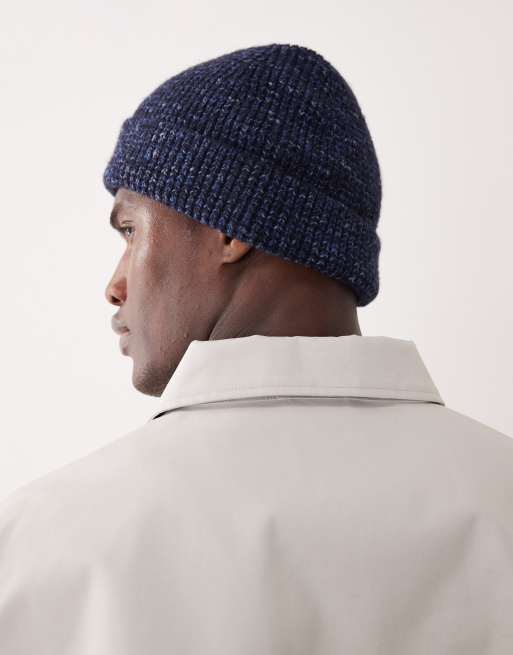 Abercrombie & Fitch – Strickmütze aus Strukturstrick in Marineblau, 3 von 3