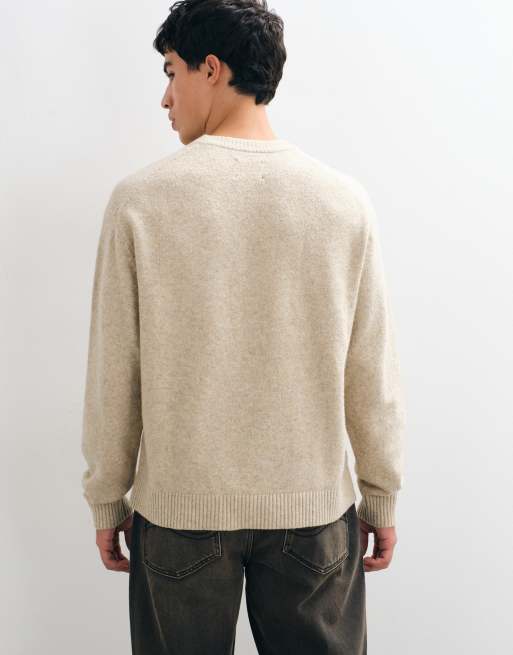 Abercrombie & Fitch Strickpullover mit Boston-Grafik und Rundhalsausschnitt in Cremeweiß, 3 von 10