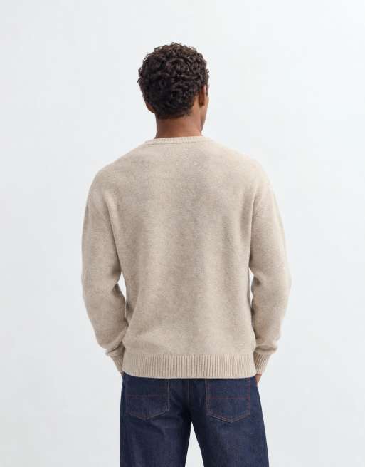 Abercrombie & Fitch Strickpullover mit Boston-Grafik und Rundhalsausschnitt in Cremeweiß, 9 von 10
