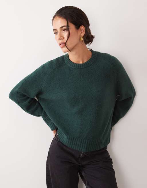 Abercrombie & Fitch Strickpullover mit Rundhalsausschnitt in Grün, 3 von 4
