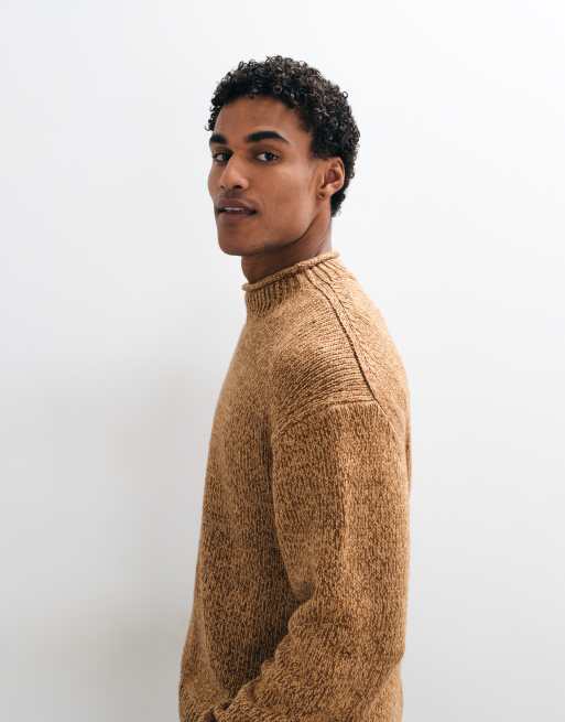 Abercrombie & Fitch Strickpullover mit Stehkragen in Camel, 3 von 5