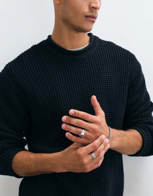 Abercrombie & Fitch strikket trøje med mock neck i sort, 3 af 5