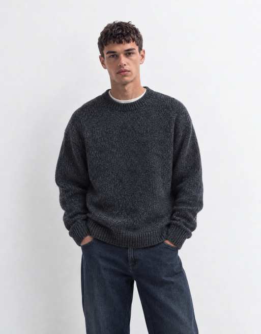 Abercrombie & Fitch strikket trøje med mock neck i sort, 7 af 9