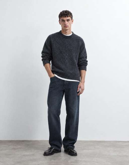 Abercrombie & Fitch strikket trøje med mock neck i sort, 9 af 9