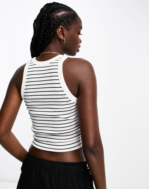 Abercrombie & Fitch striped tank top in white, 2 of 4