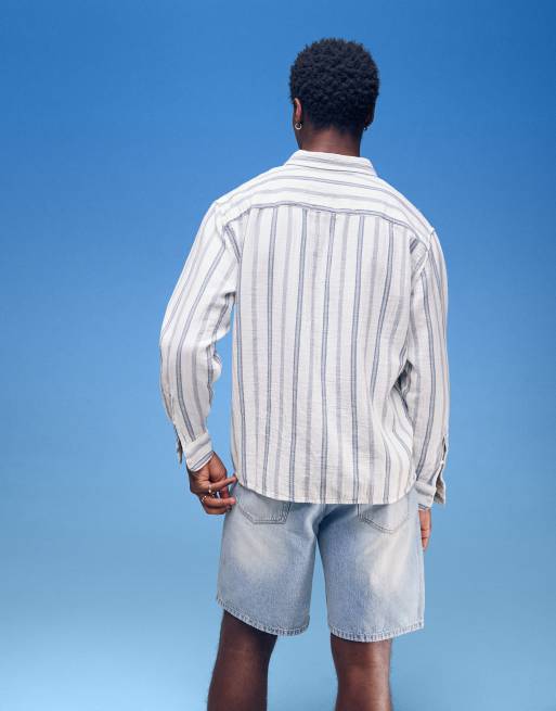 Abercrombie & Fitch – Strukturiertes lässiges Langarmhemd mit Streifen, 3 von 4