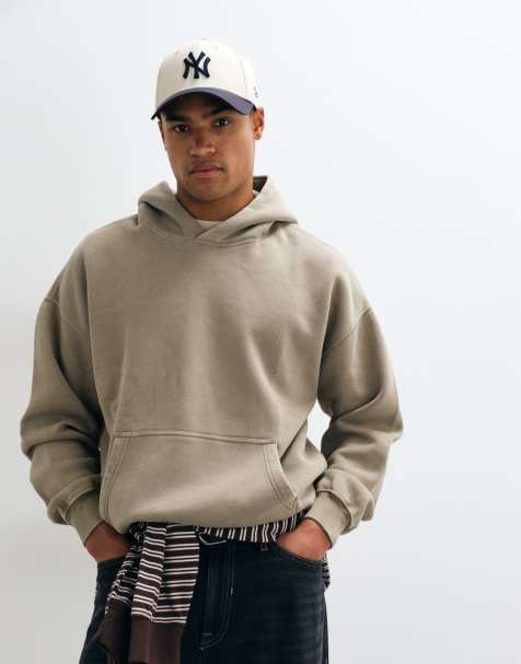 Abercrombie & Fitch sudadera con capucha esencial en taupe lavado - view 1