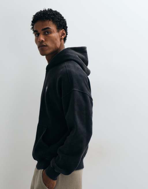 Abercrombie & Fitch - sudadera con capucha extragrande con gráfico en la espalda en negro, 5 de 5