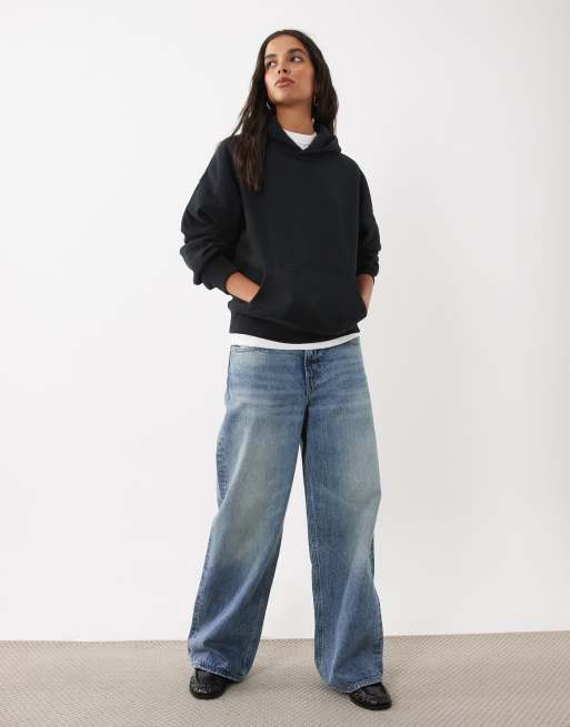 Abercrombie & Fitch sudadera con capucha oversize negra, 4 de 4