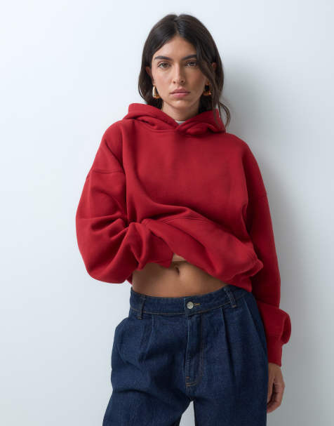 Abercrombie & Fitch sudadera con capucha roja - view 1